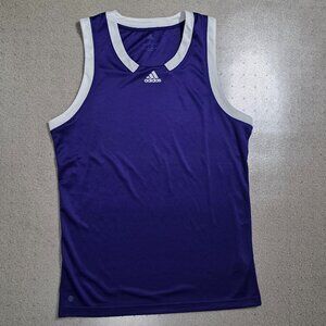 Addidas Icon Squad Knit Jersey Size Large Dark Purple White Trim Sleeveless